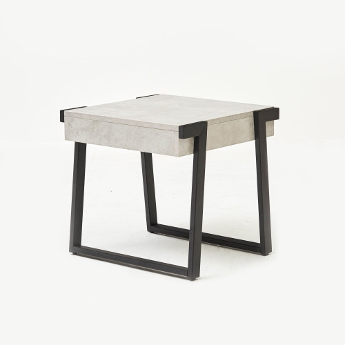 VALENTIO -  GREY CONCRETE EFFECT MELAMINE END TABLE