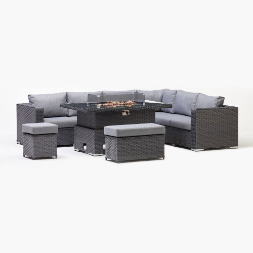 VICTORIA DINING SET WITH FIRE PIT